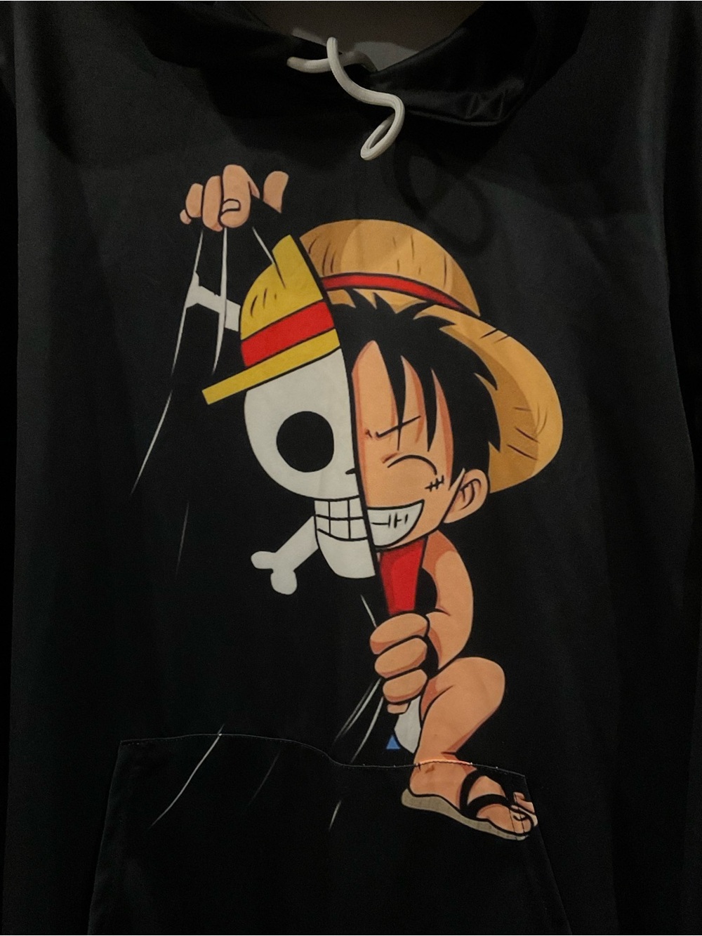 ONE PIECE Luffy Straw Hat Pirate Crew Black Hoodie Anime Large MENS WOMENS LG - Picture 4 of 8